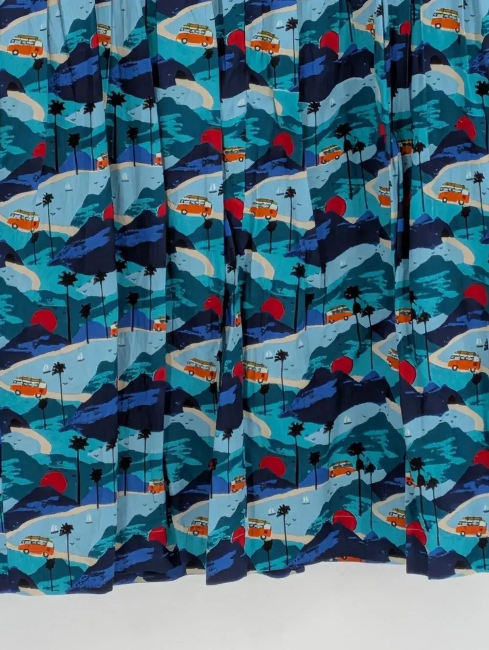 Emily & Fin XL Blue Orange Lucy Road Trippin Tropical Camper Cotton Dress - Picture 11 of 11